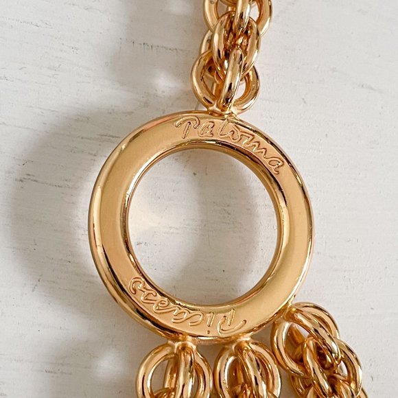 Paloma Picasso Gold Tone 3 Tier Chain Belt Adjustable Tiered main image 4